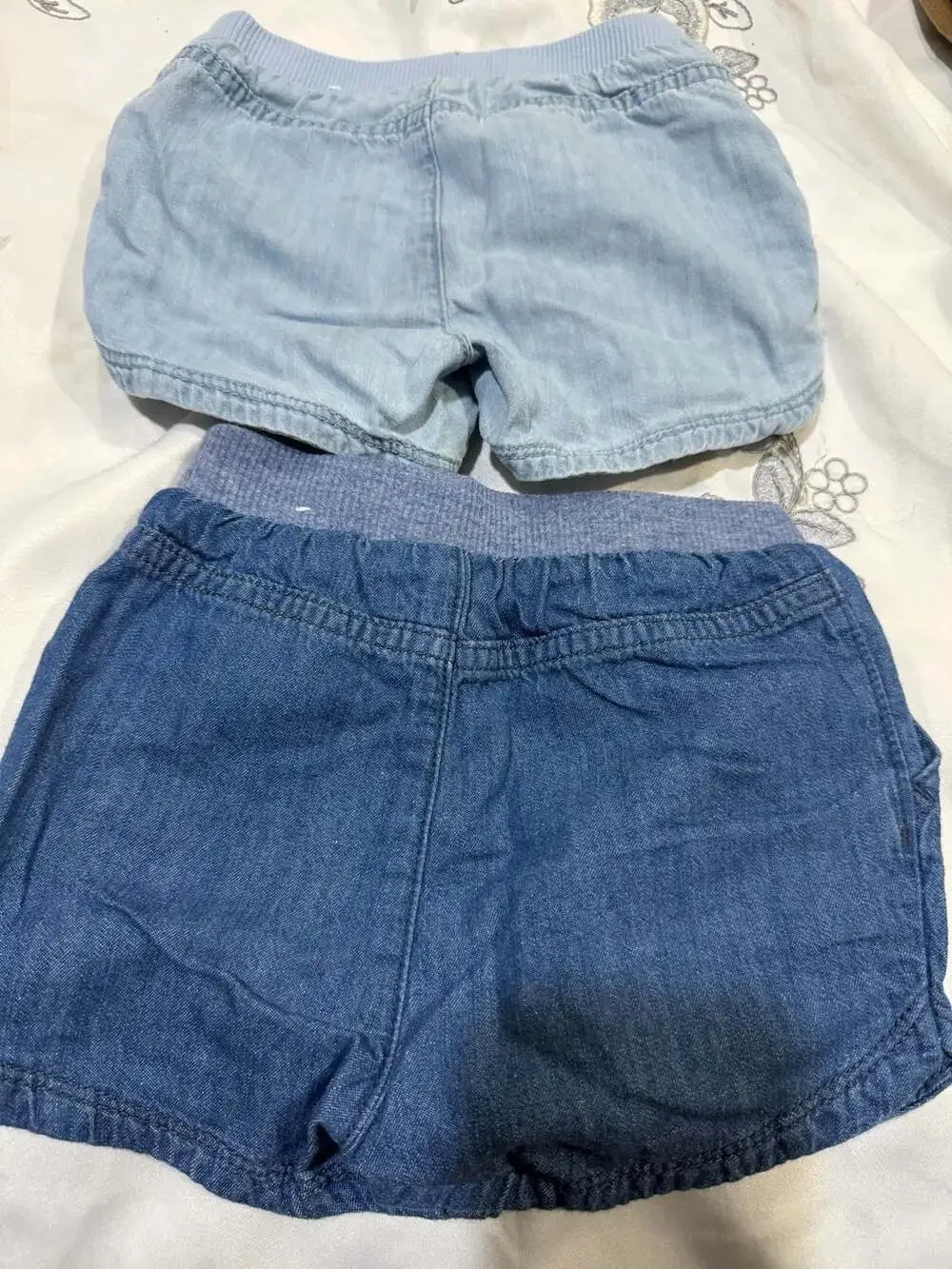 The Children's Place Toddler Girls Pull-On Chambray Shorts Size 3T Lot of 2